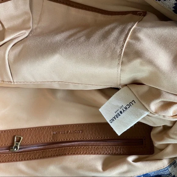 NWT Lucky Brand Blue and Tan Shoulder Bag - Picture 7 of 9
